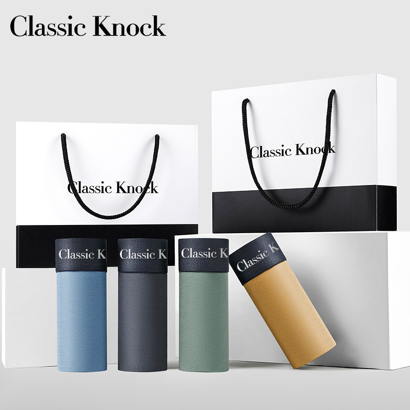 Classic Knock Modal muške bokserice – prozračne, antibakterijske, srednji pojas, kutija za poklon