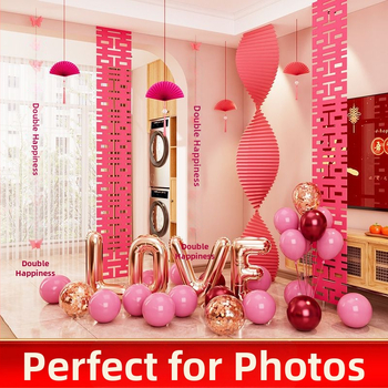 Сватбен комплект за декорация на спалнята, от нетъкан текстил, с дизайн на гофрирана хартия, опаковка Opp торба, подходящ като подарък за двойка, за сватба