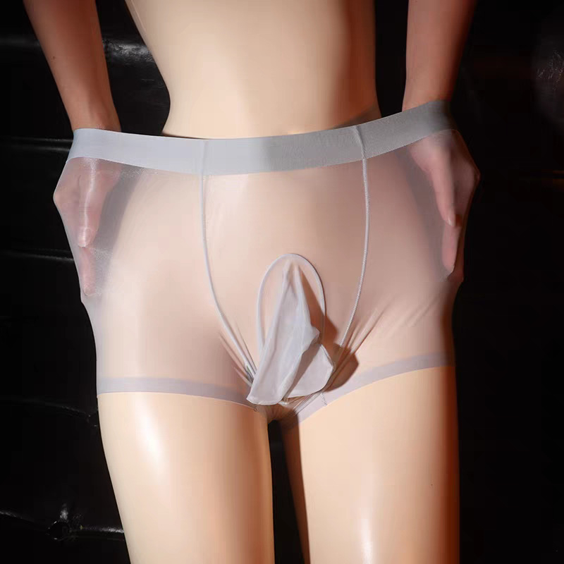 Prozirne muške bokserice od Ice Silk – seksi završetak u nude nijansi, velika veličina