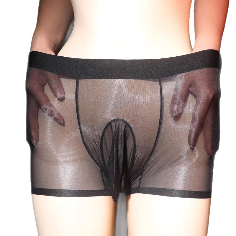 Prozirne muške bokserice od Ice Silk – seksi završetak u nude nijansi, velika veličina