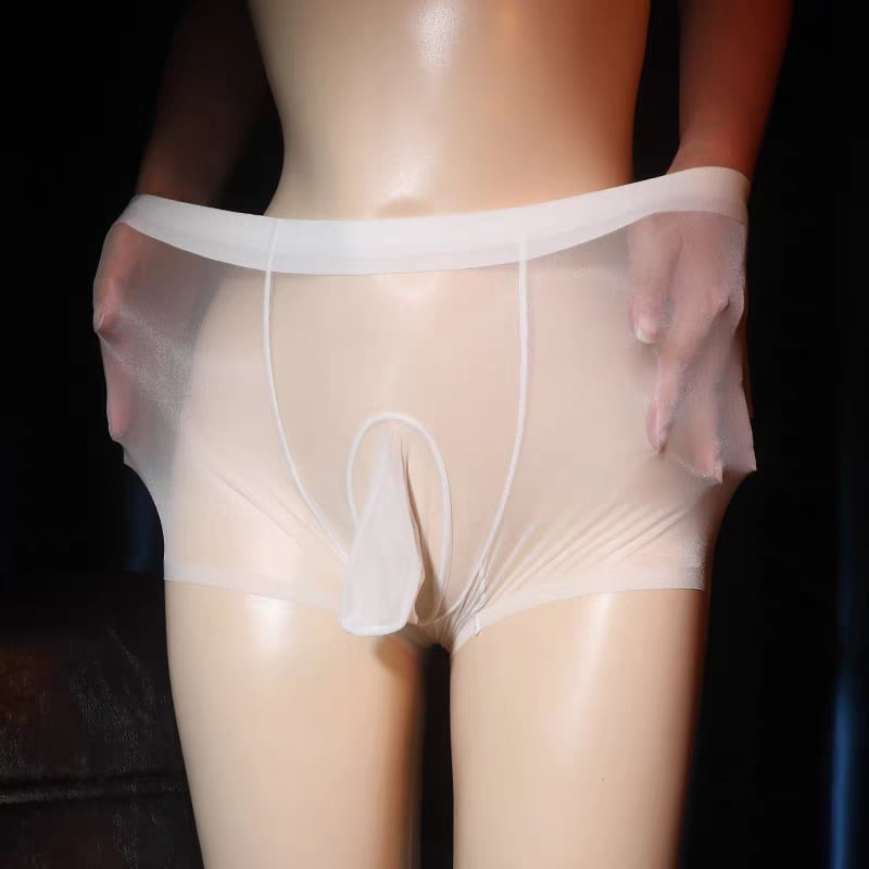 Prozirne muške bokserice od Ice Silk – seksi završetak u nude nijansi, velika veličina