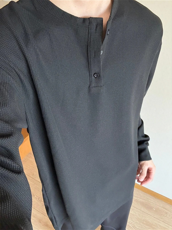 Muški dugi rukav T-shirt s okruglim vratom, širokog kroja, poliester tkanina, za proljeće i jesen