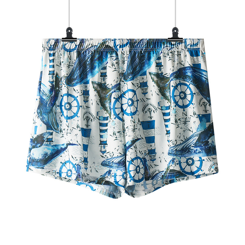 Muške bokserice Ice Silk s otiskom, prozračne, brzo sušeće, srednji pojas