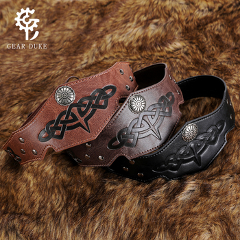 GEARDUKE Kožni podesivi dodatak za glavu za srednjovjekovni fantasy cosplay, renesansna rekvizita