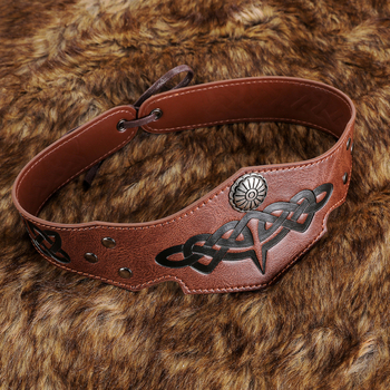 GEARDUKE Kožni podesivi dodatak za glavu za srednjovjekovni fantasy cosplay, renesansna rekvizita