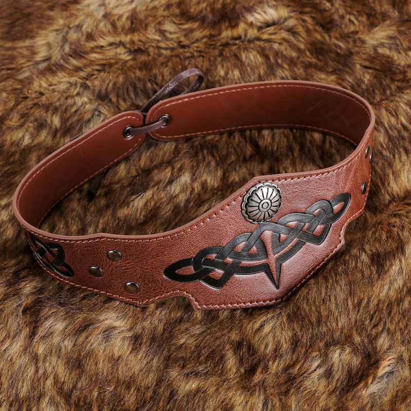 GEARDUKE Kožni podesivi dodatak za glavu za srednjovjekovni fantasy cosplay, renesansna rekvizita
