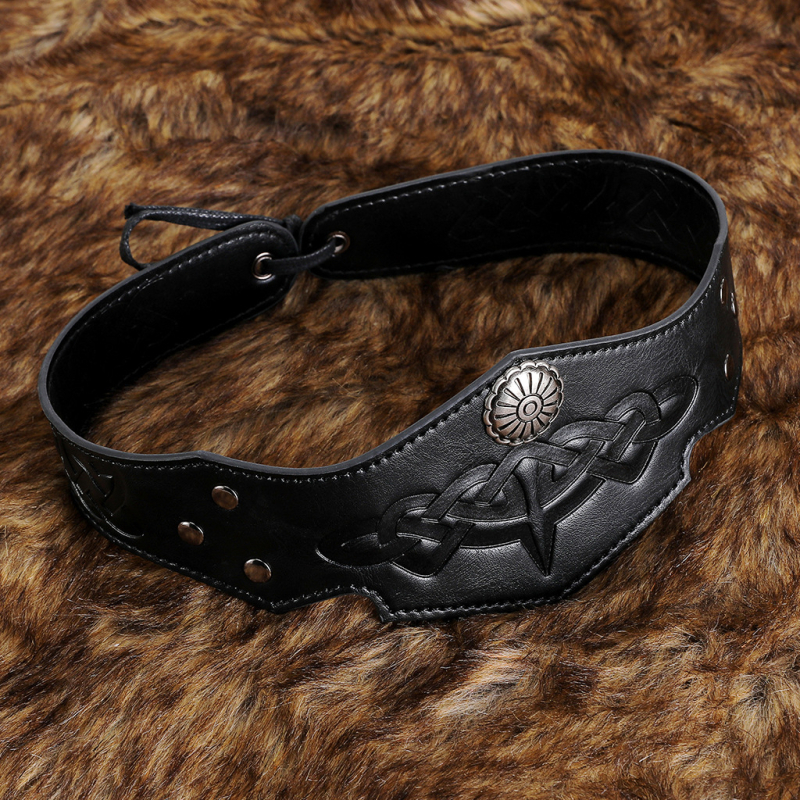 GEARDUKE Kožni podesivi dodatak za glavu za srednjovjekovni fantasy cosplay, renesansna rekvizita