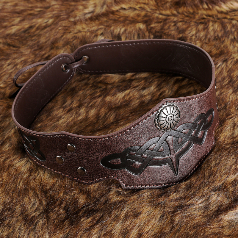 GEARDUKE Kožni podesivi dodatak za glavu za srednjovjekovni fantasy cosplay, renesansna rekvizita
