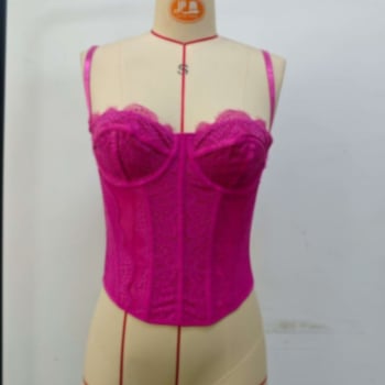 Мрежест корсет с костилки, топ за гръден кош, ултра тънки чашки, дишащ дизайн, без презрамки