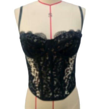 Мрежест корсет с костилки, топ за гръден кош, ултра тънки чашки, дишащ дизайн, без презрамки