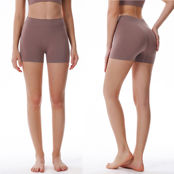Безшевни боксерки за йога за жени — дишащи, бързосъхнещи, повдигащи ханша, стягащи корема, нейлонова материя