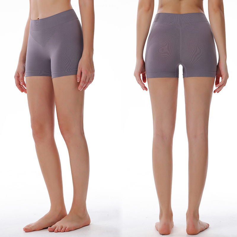 Безшевни боксерки за йога за жени — дишащи, бързосъхнещи, повдигащи ханша, стягащи корема, нейлонова материя