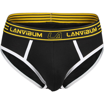 Lanvibum Muške gaćice od pamuka sa srednjim strukom, prozračna pletena tkanina, 95-100% pamuk