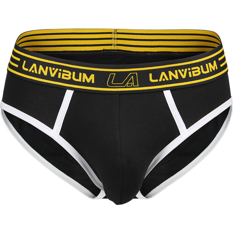 Lanvibum Muške gaćice od pamuka sa srednjim strukom, prozračna pletena tkanina, 95-100% pamuk