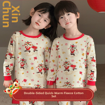 Detský pyžamový set z bavlny pre Nový rok, 95% bavlna, gramáž 181–200 g/m2, vek 4–6 rokov