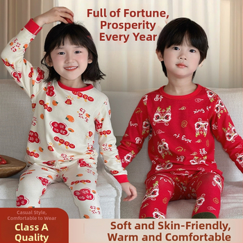 Detský pyžamový set z bavlny pre Nový rok, 95% bavlna, gramáž 181–200 g/m2, vek 4–6 rokov