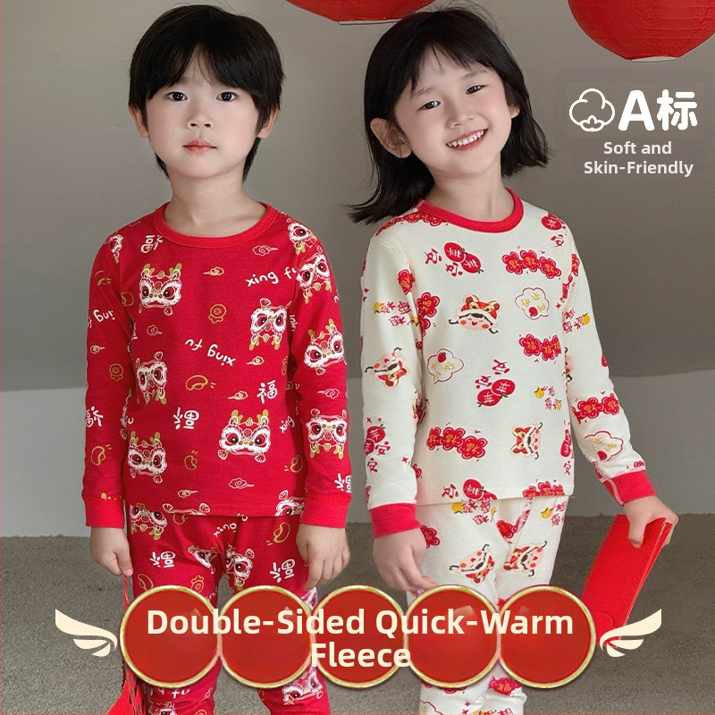 Detský pyžamový set z bavlny pre Nový rok, 95% bavlna, gramáž 181–200 g/m2, vek 4–6 rokov