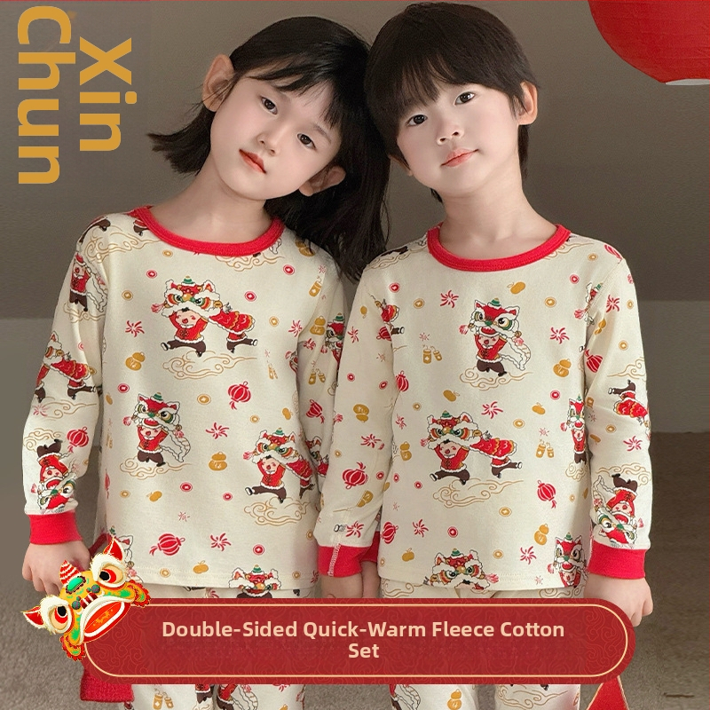 Detský pyžamový set z bavlny pre Nový rok, 95% bavlna, gramáž 181–200 g/m2, vek 4–6 rokov