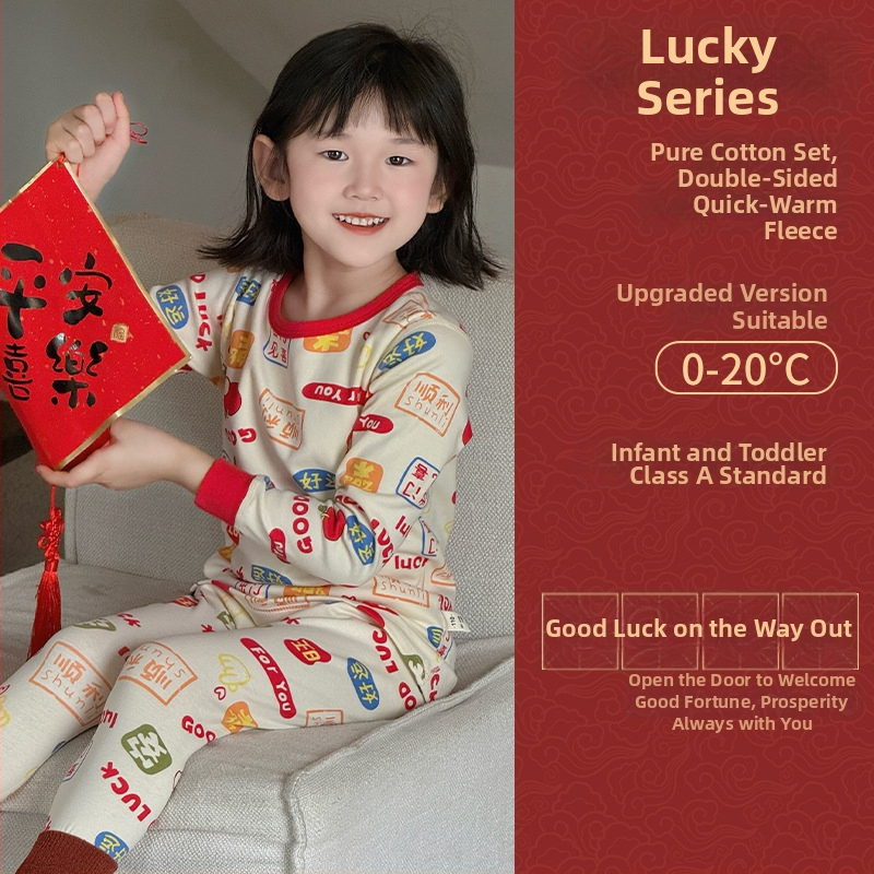 Detský pyžamový set z bavlny pre Nový rok, 95% bavlna, gramáž 181–200 g/m2, vek 4–6 rokov