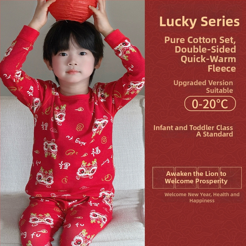 Detský pyžamový set z bavlny pre Nový rok, 95% bavlna, gramáž 181–200 g/m2, vek 4–6 rokov