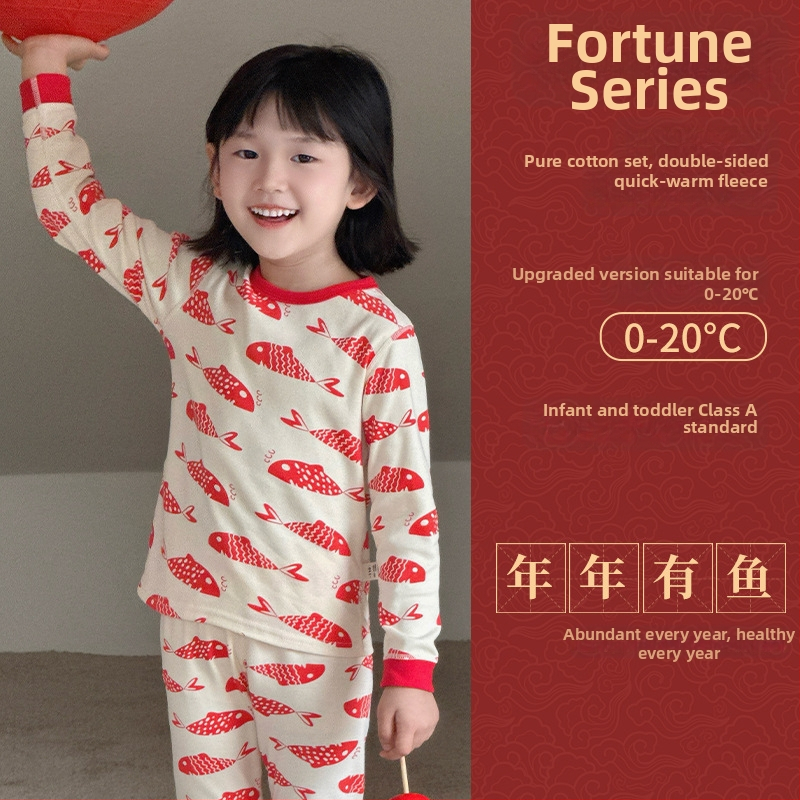 Detský pyžamový set z bavlny pre Nový rok, 95% bavlna, gramáž 181–200 g/m2, vek 4–6 rokov