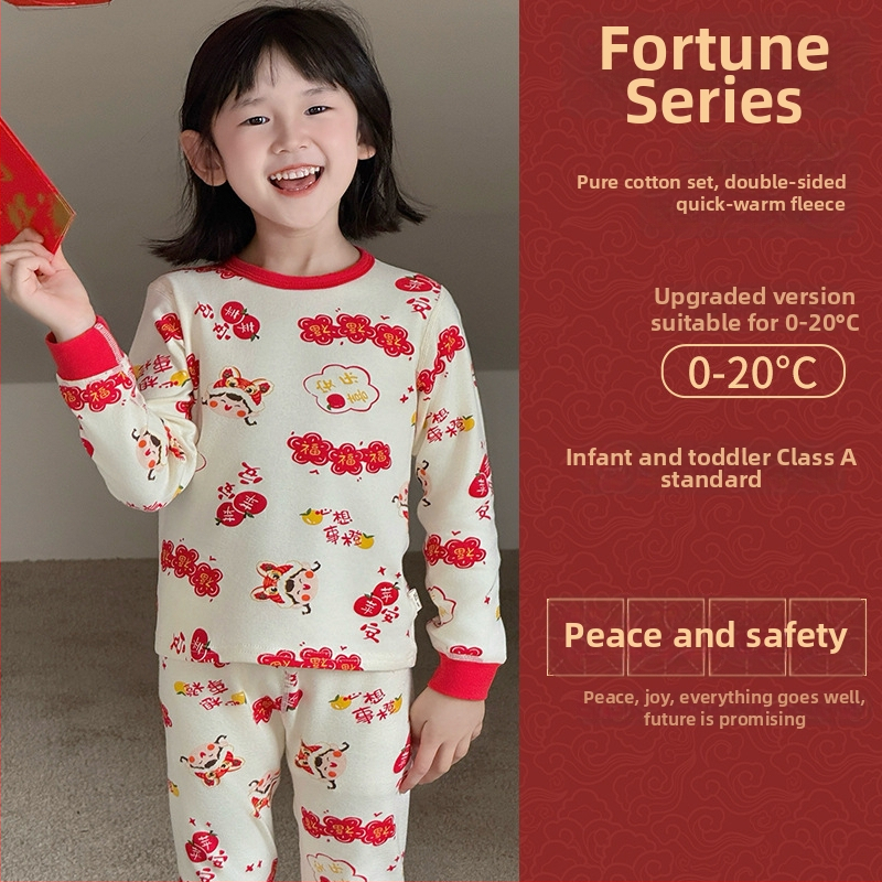 Detský pyžamový set z bavlny pre Nový rok, 95% bavlna, gramáž 181–200 g/m2, vek 4–6 rokov