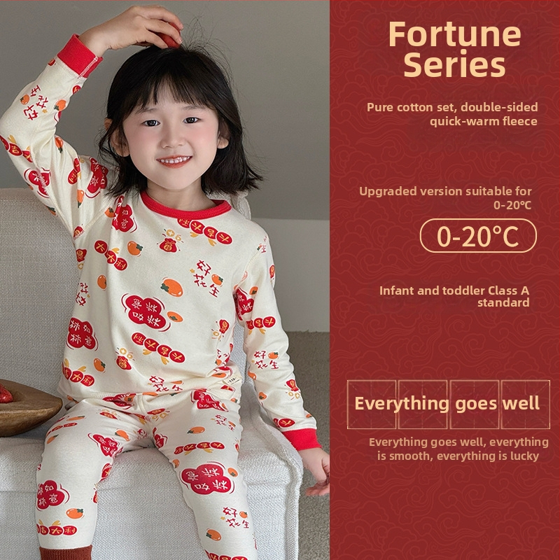 Detský pyžamový set z bavlny pre Nový rok, 95% bavlna, gramáž 181–200 g/m2, vek 4–6 rokov