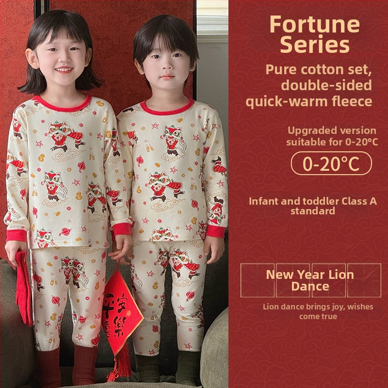 Detský pyžamový set z bavlny pre Nový rok, 95% bavlna, gramáž 181–200 g/m2, vek 4–6 rokov