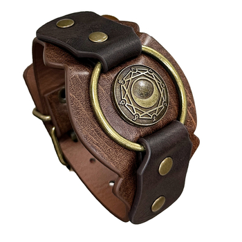 Bőr karkötő, középkori nordikus viking stílusú cosplay kellék, Hai fane márka, felnőtt használat, 2025 tavasz