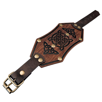 Bőr karkötő, középkori nordikus viking stílusú cosplay kellék, Hai fane márka, felnőtt használat, 2025 tavasz