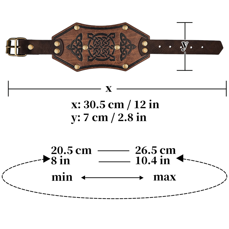 Bőr karkötő, középkori nordikus viking stílusú cosplay kellék, Hai fane márka, felnőtt használat, 2025 tavasz