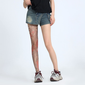 Cvjetne pantyhose s tetovažom na nogama, 15D, tanke, core-spun vlakno, oblikovanje, otporne na miris