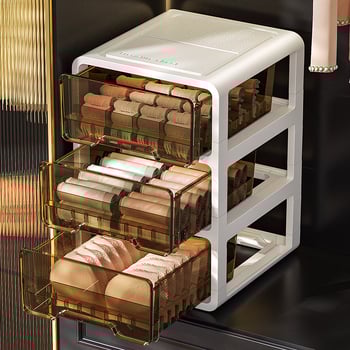 Прозрачна пластмасова кутия за съхранение с чекмедже за дрехи и бельо, марка met, персонализиране чрез печат на лого, стил лайт лукс