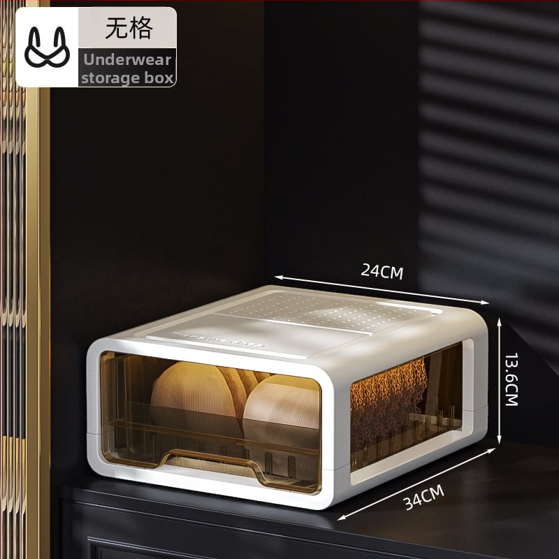 Прозрачна пластмасова кутия за съхранение с чекмедже за дрехи и бельо, марка met, персонализиране чрез печат на лого, стил лайт лукс