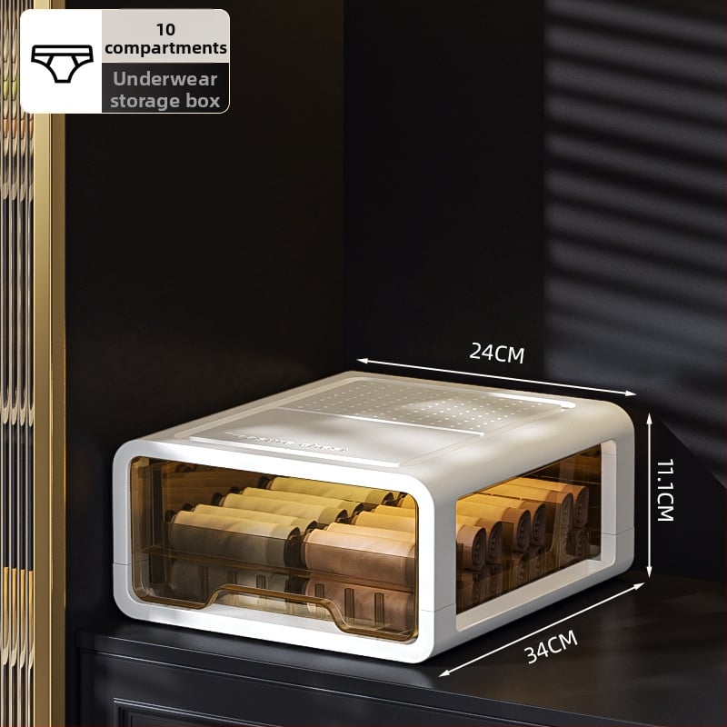 Прозрачна пластмасова кутия за съхранение с чекмедже за дрехи и бельо, марка met, персонализиране чрез печат на лого, стил лайт лукс