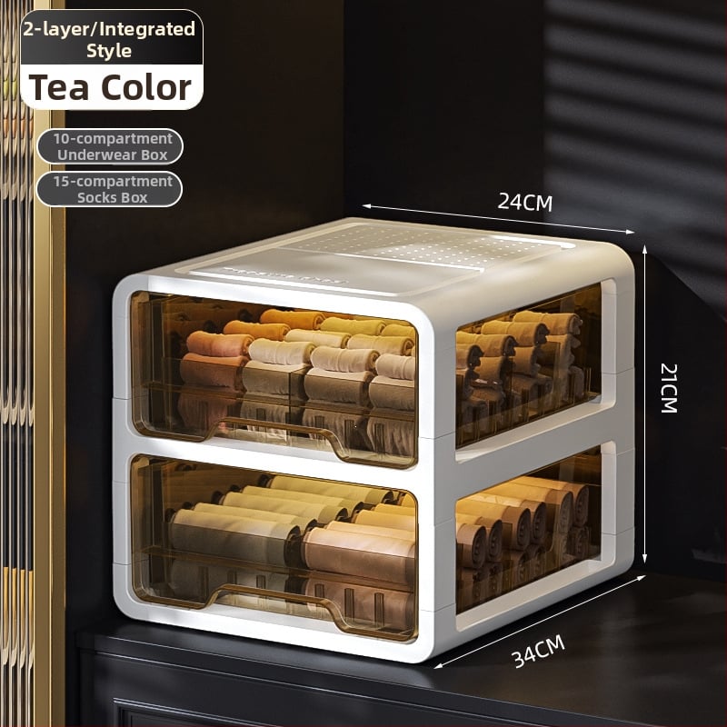 Прозрачна пластмасова кутия за съхранение с чекмедже за дрехи и бельо, марка met, персонализиране чрез печат на лого, стил лайт лукс