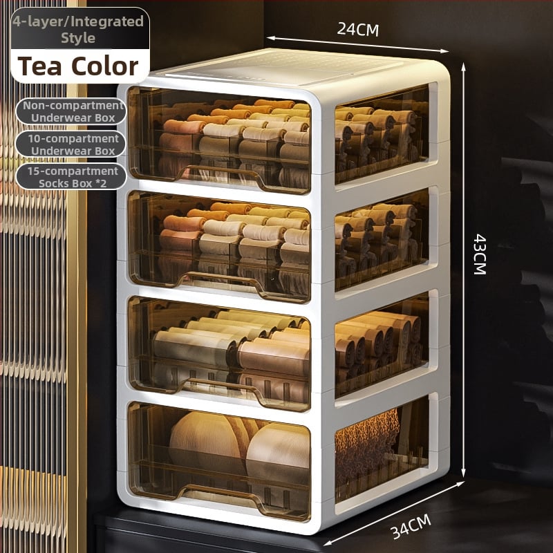 Прозрачна пластмасова кутия за съхранение с чекмедже за дрехи и бельо, марка met, персонализиране чрез печат на лого, стил лайт лукс