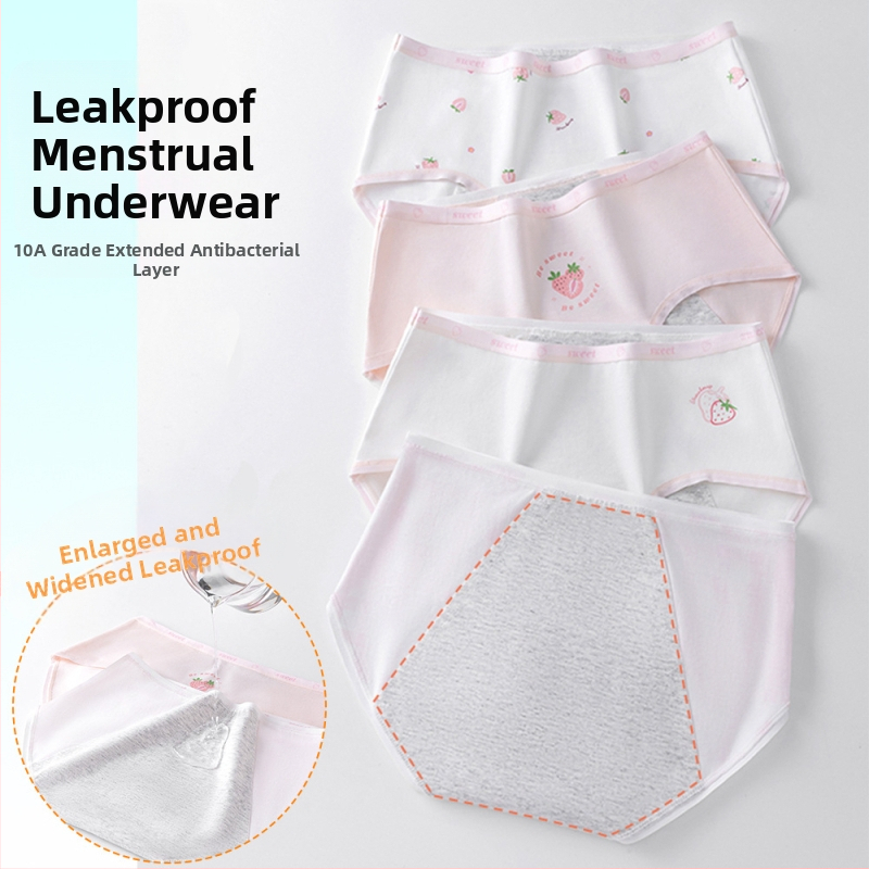 Dievčenské menštruačné nohavičky, 95% bavlna, rozkrok 100% bavlna, antibakteriálne, stredný pás, s potlačou
