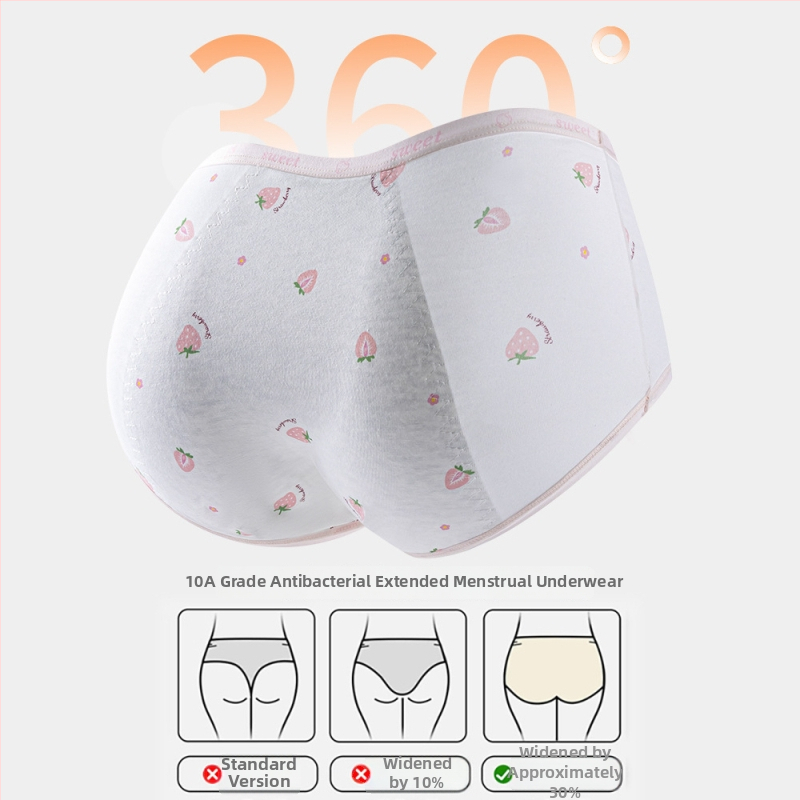 Dievčenské menštruačné nohavičky, 95% bavlna, rozkrok 100% bavlna, antibakteriálne, stredný pás, s potlačou