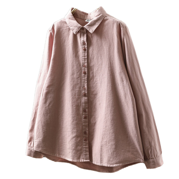 Naiske särk, kardigan-stiil, kirjanduslik retro, 100% puuvill, pikad varrukad, kaelas rever