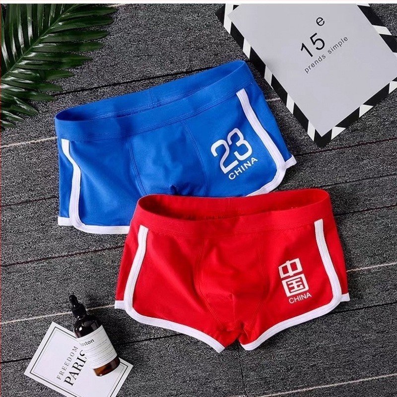 Pánske bavlnené boxerky, priedušné, stredný pás, pletená tkanina, 90-95% bavlna