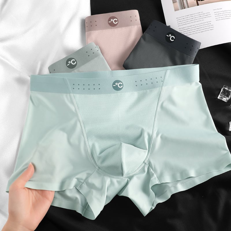 Muške boxerice od Ice Silk, dišuće, brzo se suše, bez šavova, srednji pojas; glavni materijal: najlon; podstava prepona: viskozno vlakno