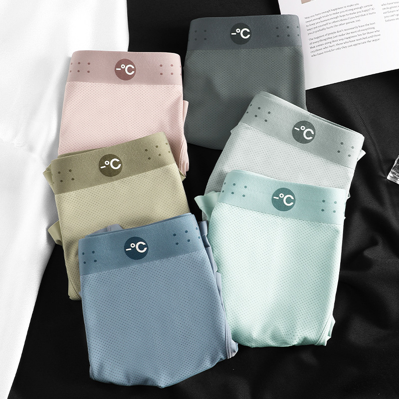 Muške boxerice od Ice Silk, dišuće, brzo se suše, bez šavova, srednji pojas; glavni materijal: najlon; podstava prepona: viskozno vlakno