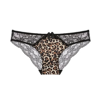 Ženske gaćice s leopard printom, čipkaste, prozračne, niskog struka