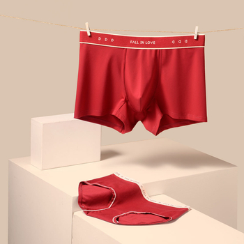 Set de lenjerie din bumbac pentru cuplu – talie medie, căptușeală din viscoză, Anul Șarpelui Benmingnian