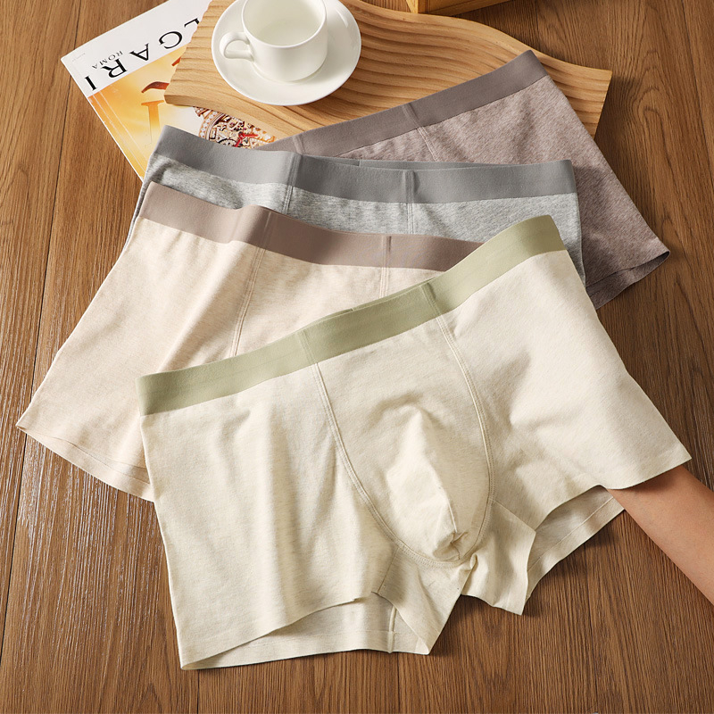 Boxer bărbătești din bumbac, talie medie, respirabil și antibacterian, 95–100% bumbac