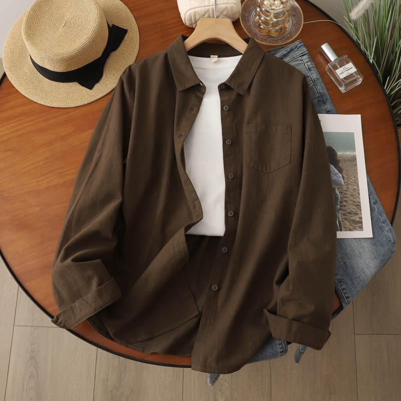 Naiste puuvillane särk vabas lõikes, lapel-kaelus, 3D muster, kirjanduslik retro stiil