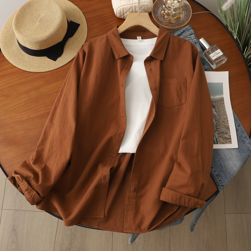 Naiste puuvillane särk vabas lõikes, lapel-kaelus, 3D muster, kirjanduslik retro stiil