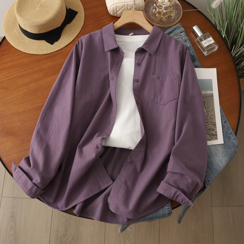 Naiste puuvillane särk vabas lõikes, lapel-kaelus, 3D muster, kirjanduslik retro stiil