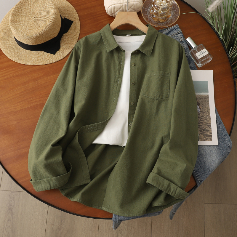 Naiste puuvillane särk vabas lõikes, lapel-kaelus, 3D muster, kirjanduslik retro stiil